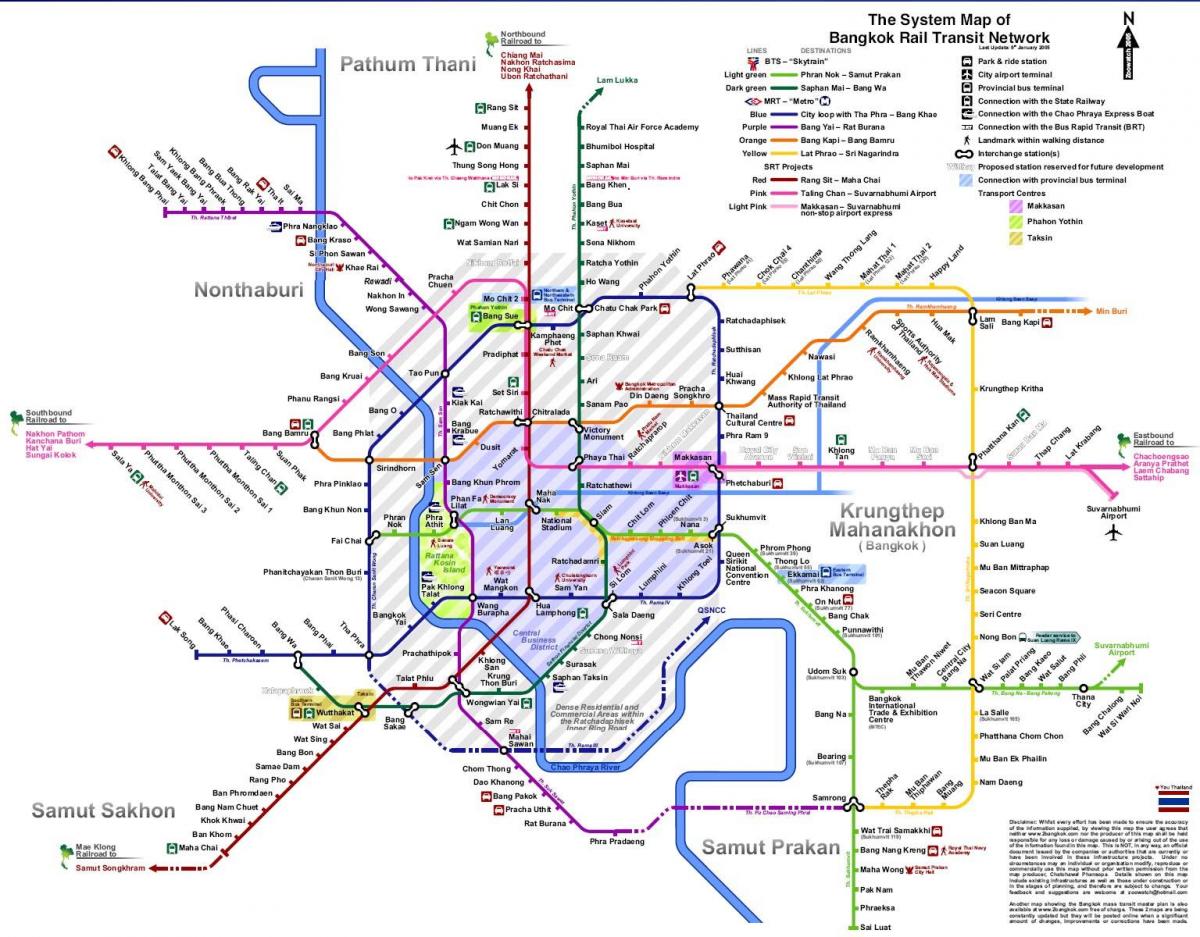 bangkok U-Bahn-Karte 2016