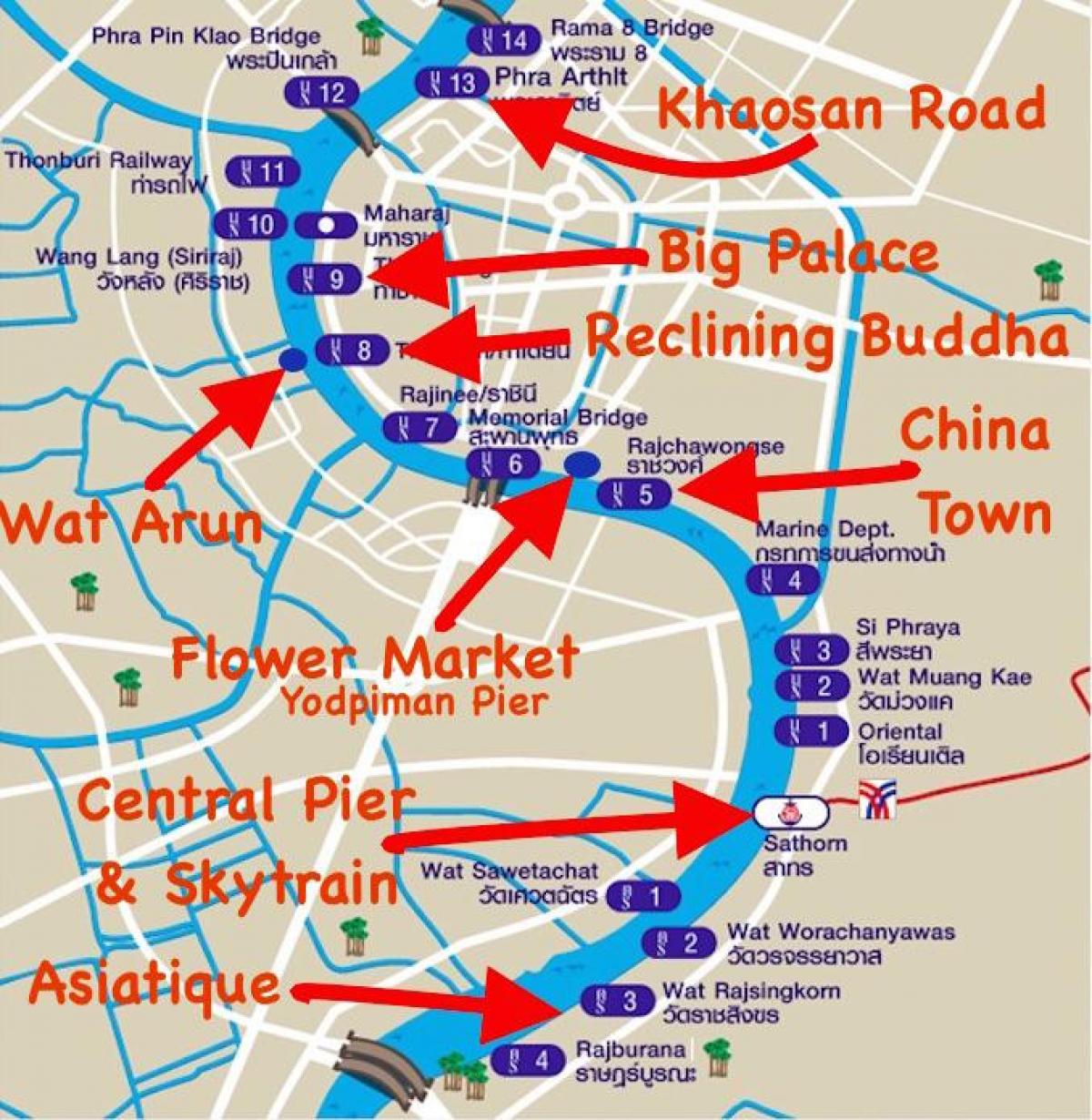Karte von bangkok pier