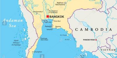 Bangkok-auf einer Weltkarte