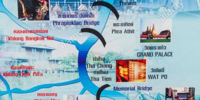 Karte von chao phraya river in bangkok