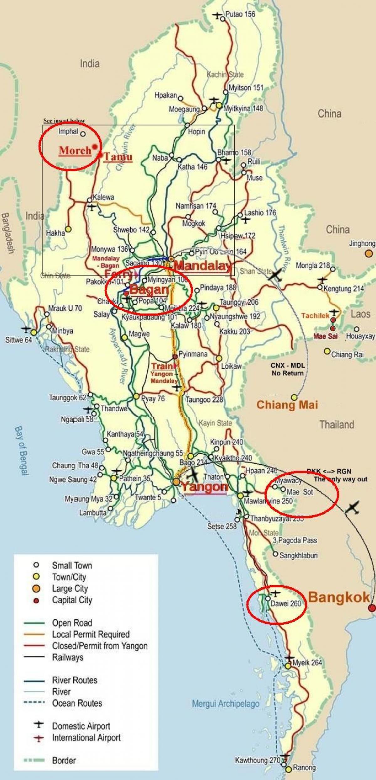 Karte von bangkok highway