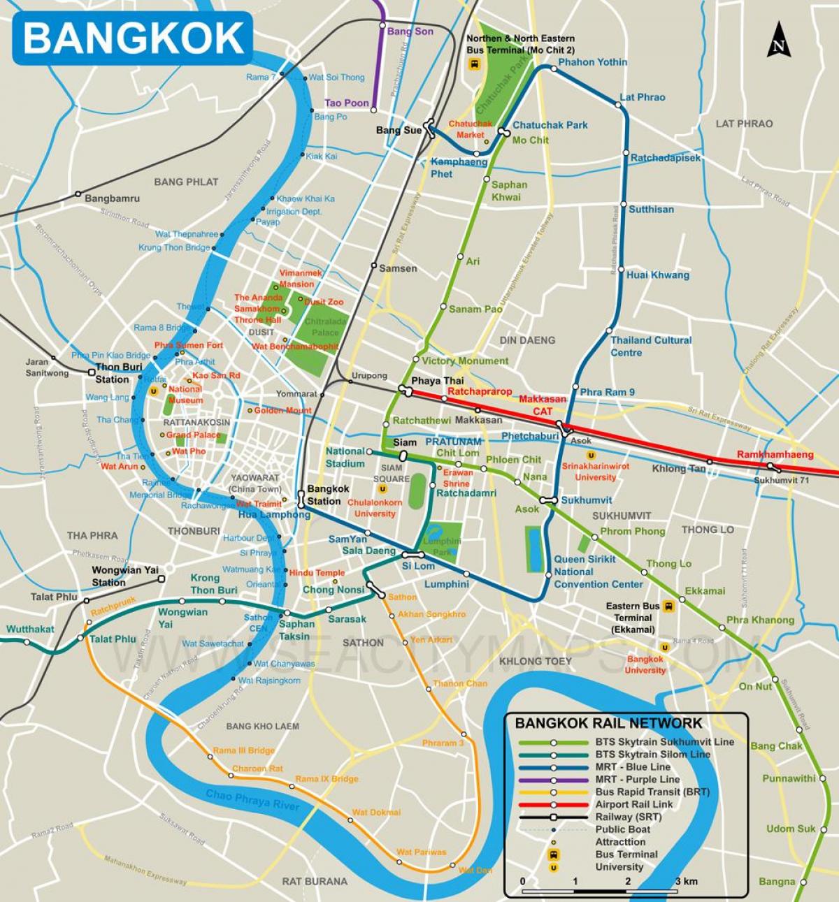 Karte von bangkok city center