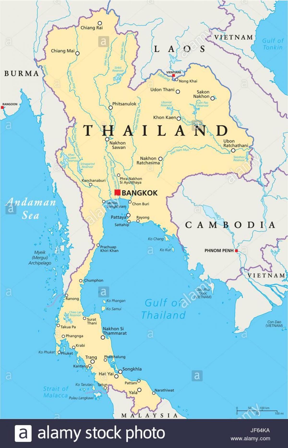 bangkok-auf einer Weltkarte