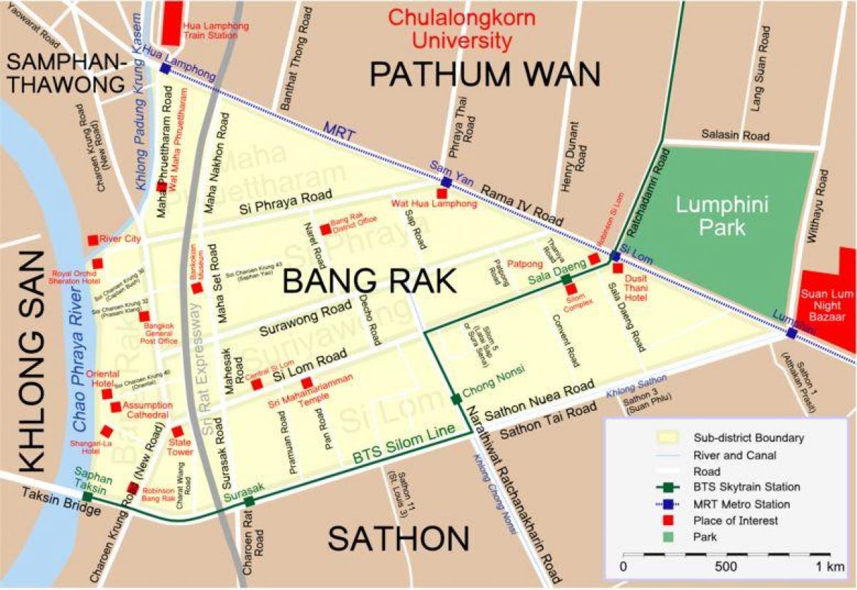 Karte von bangkok-red light district