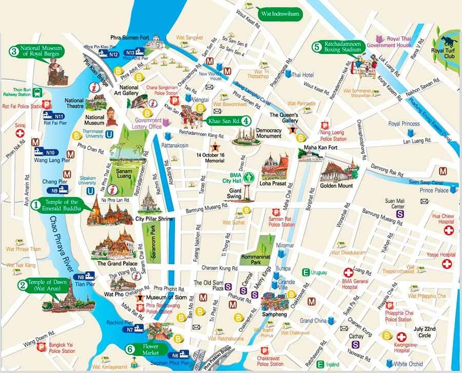 bangkok Orten von Interesse anzeigen
