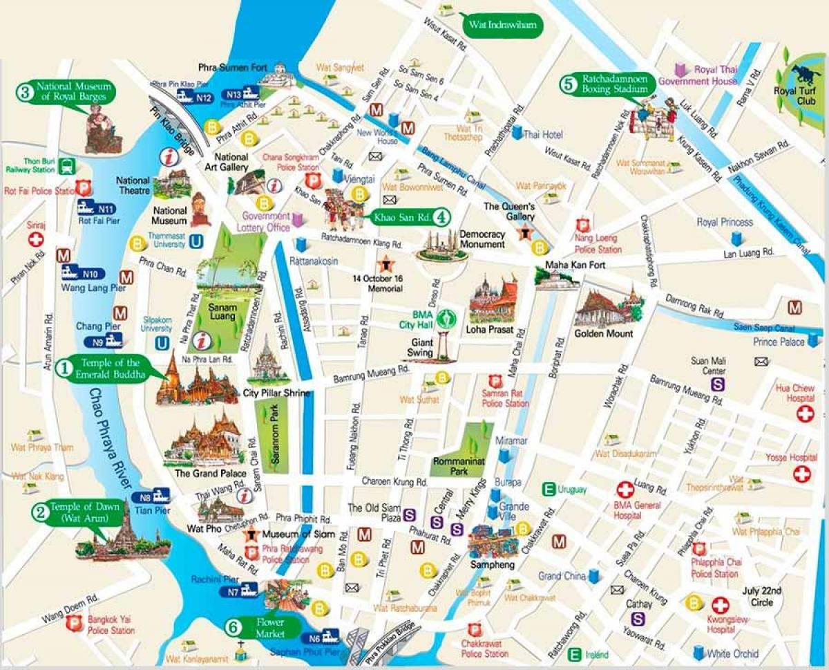 Bangkok Sehenswürdigkeiten Karte | Kempten Karte