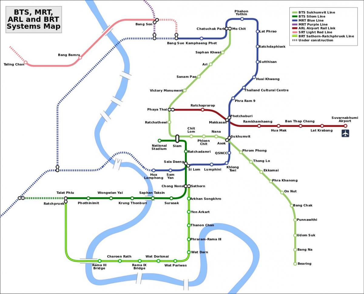 Skytrain in bangkok Karte