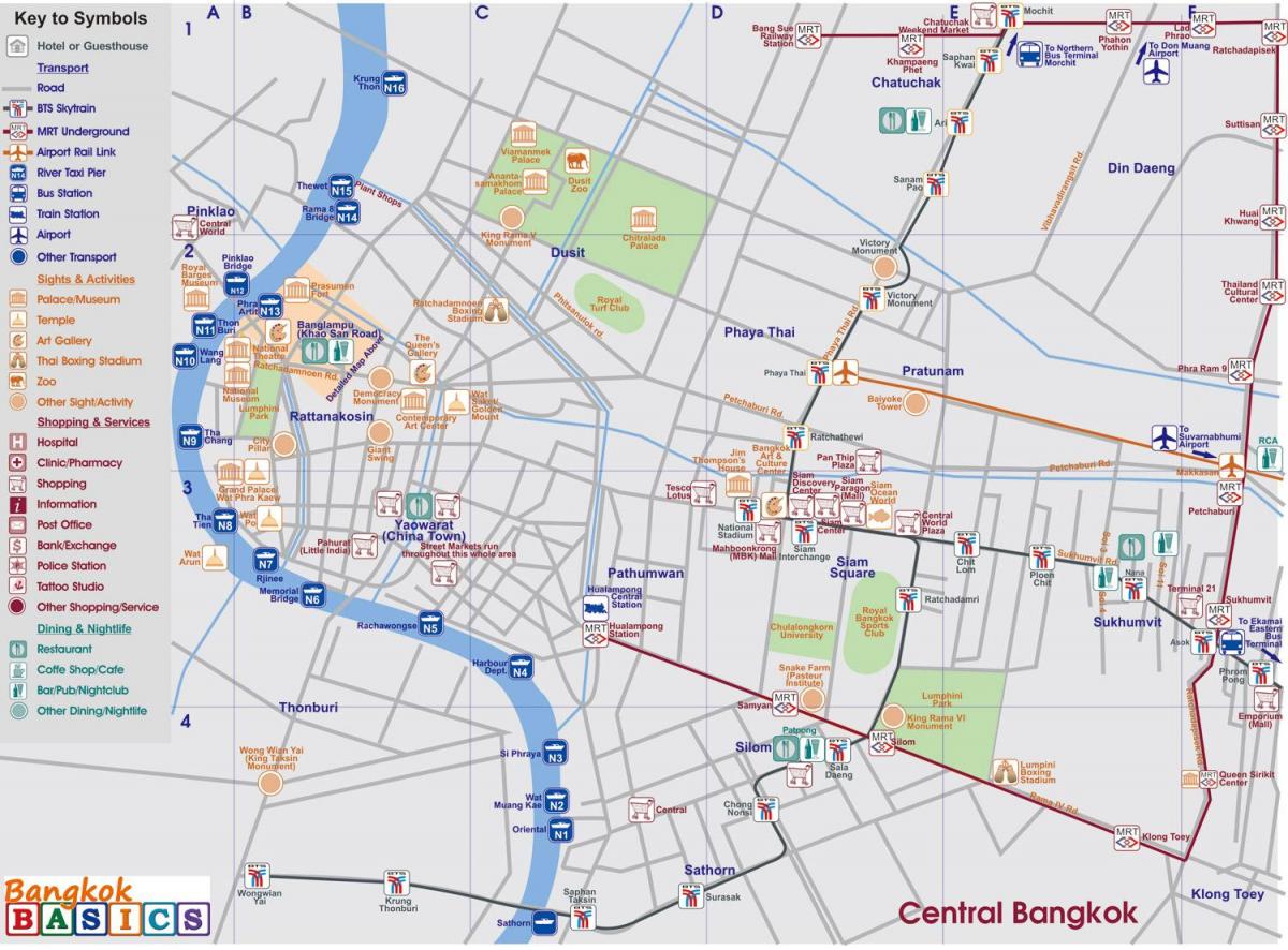 Karte von zentral-bangkok