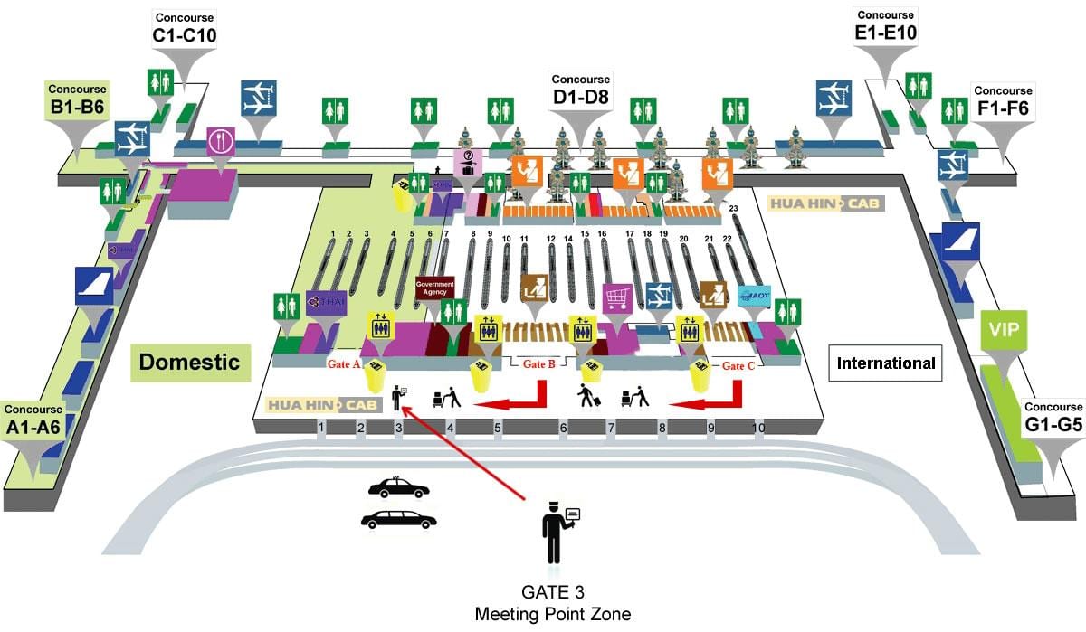 bangkok thailand airport Landkarte