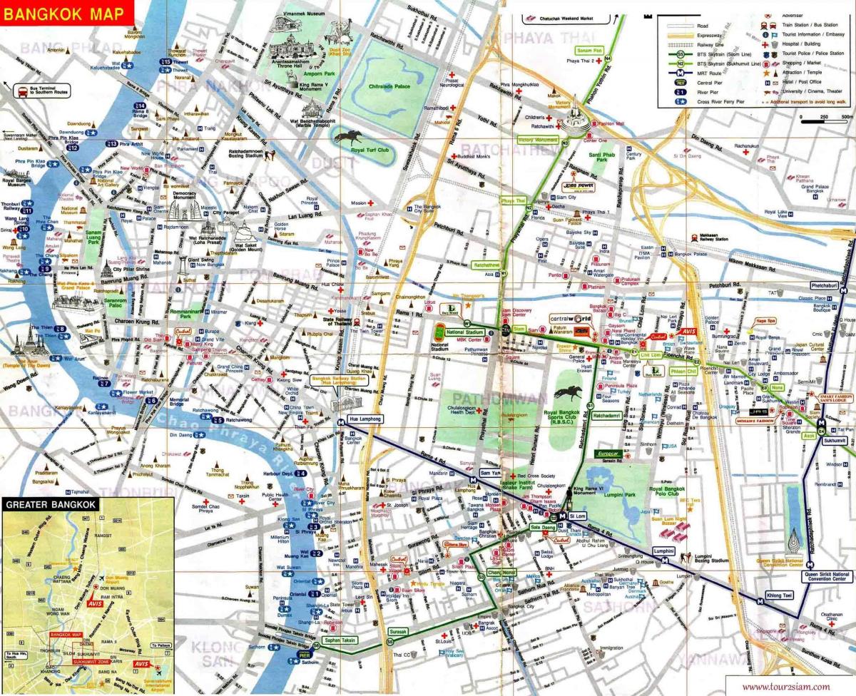 bangkok touristische Karte Englisch